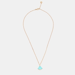 Bvlgari Divas' Dream Turquoise Diamond 18k Rose Gold Necklace