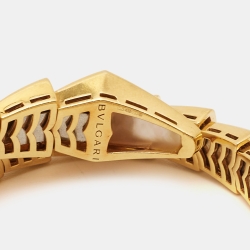 Pre Owned Bvlgari Serpenti Mother of Pearl 18K Yellow Gold Wrap Bracelet M