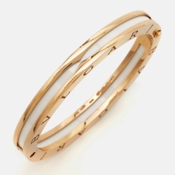 مملوكة مسبقًا Bvlgari B.Zero1 White Ceramic 18k Rose Gold Bracelet M