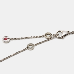 Pre Owned Bvlgari Bvlgari Save the Children 10th Anniversary Onyx Ruby Sterling Silver Pendant Necklace