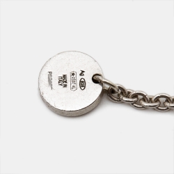 Pre Owned Bvlgari Bvlgari Save the Children 10th Anniversary Onyx Ruby Sterling Silver Pendant Necklace