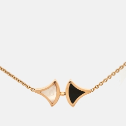 Pre Owned Bvlgari Divas' Dream Onyx Mother of Pearl 18k Rose Gold Bracelet ML