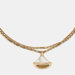 Pre Owned Bvlgari Divas' Dream Mother of Pearl 18K Rose Gold Chain Bracelet SM