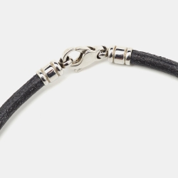 Pre Owned Bvlgari Tondo Sun 18K Yellow Gold & Stainless Steel Pendant Cord Necklace