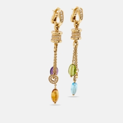 Pre Owned Bvlgari B.Zero1 Multi Gemstone 18k Yellow Gold Earrings