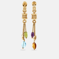 Pre Owned Bvlgari B.Zero1 Multi Gemstone 18k Yellow Gold Earrings