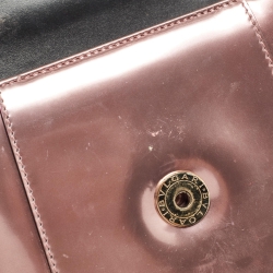Bvlgari Pink Patent Leather Small Serpenti Forever Top Handle Bag