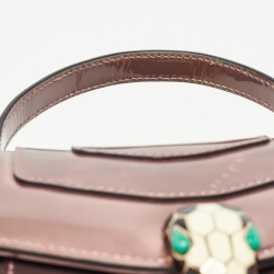 Bvlgari Pink Patent Leather Small Serpenti Forever Top Handle Bag