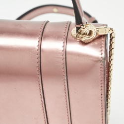 Bvlgari Pink Patent Leather Small Serpenti Forever Top Handle Bag