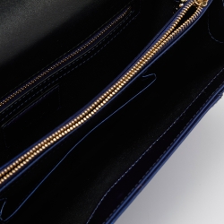 Pre Owned Bvlgari Blue Patent Leather Medium Serpenti Forever Shoulder Bag