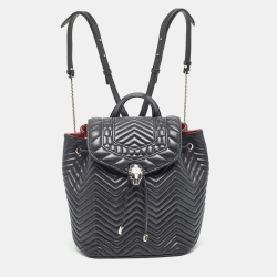 Bvlgari Black Quilted Leather Exclusive Edition Serpenti Forever Backpack