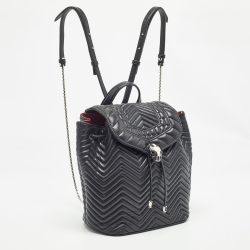 Bvlgari Black Quilted Leather Exclusive Edition Serpenti Forever Backpack