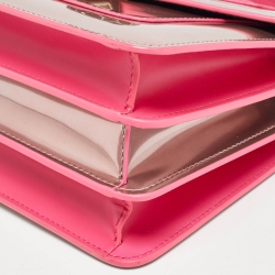 Pre Owned Bvlgari Rose Gold Patent Leather Small Serpenti Forever Top Handle Bag