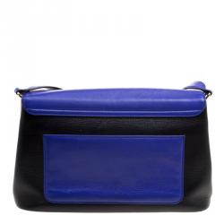Bvlgari Blue/Black Leather Icona Shoulder Bag