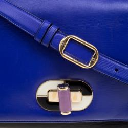 Bvlgari Blue/Black Leather Icona Shoulder Bag