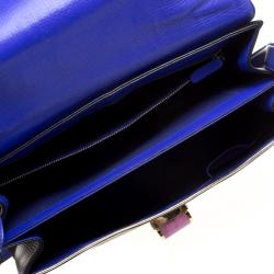 Bvlgari Blue/Black Leather Icona Shoulder Bag