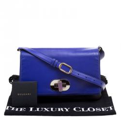 Bvlgari Blue/Black Leather Icona Shoulder Bag