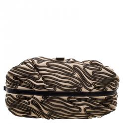 Bvlgari Beige/Black Leather Labyrinth Chandra Hobo