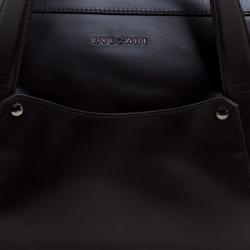 Bvlgari Dark Brown Leather Briefcase Bag