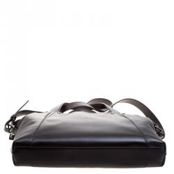 Bvlgari Dark Brown Leather Briefcase Bag