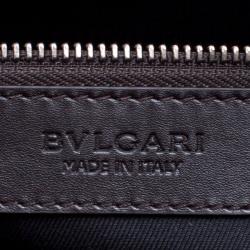 Bvlgari Dark Brown Leather Briefcase Bag