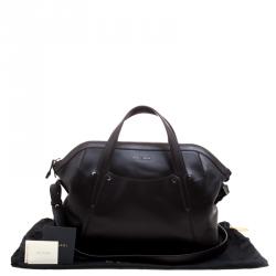 Bvlgari Dark Brown Leather Briefcase Bag