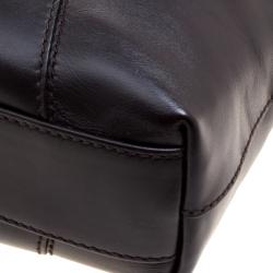Bvlgari Dark Brown Leather Briefcase Bag