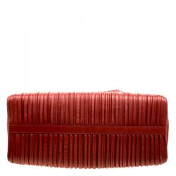 Pre Owned Bvlgari Copper Pleated Leather Tote