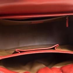 Pre Owned Bvlgari Copper Pleated Leather Tote