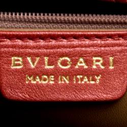 Pre Owned Bvlgari Copper Pleated Leather Tote