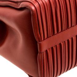 Pre Owned Bvlgari Copper Pleated Leather Tote