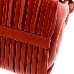 Pre Owned Bvlgari Copper Pleated Leather Tote