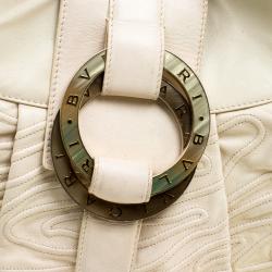 Pre Owned Bvlgari Off White Leather Chandra Hobo