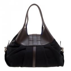Pre Owned Bvlgari Black/Brown Leather Chandra Hobo
