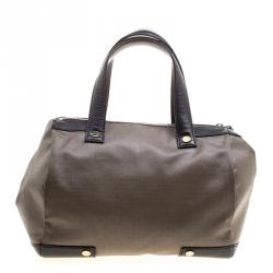 Pre Owned Bvlgari Grey Coated Fabric Satchel