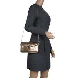 Bvlgari Metallic Bronze Patent Leather Serpenti Forever Shoulder Bag