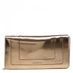 Bvlgari Metallic Bronze Patent Leather Serpenti Forever Shoulder Bag
