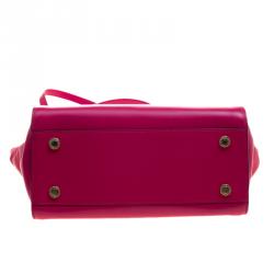 Pre Owned Bvlgari Pink Leather Serpenti Scaglie Boston Bag