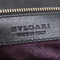 Pre Owned Bvlgari Black Chevron Canvas and Leather Isabella Rossellini Tote