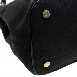 Pre Owned Bvlgari Black Chevron Canvas and Leather Isabella Rossellini Tote