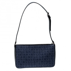 مملوكة مسبقًا Bvlgari Blue Denim Monogram Canvas Shoulder Bag