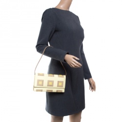 Bvlgari Yellow Printed Fabric Shoulder Bag