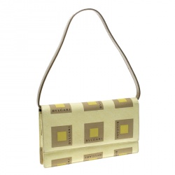 Bvlgari Yellow Printed Fabric Shoulder Bag