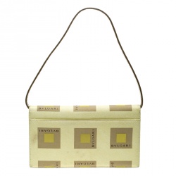 Bvlgari Yellow Printed Fabric Shoulder Bag