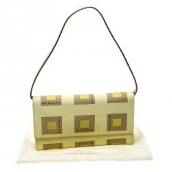 Bvlgari Yellow Printed Fabric Shoulder Bag
