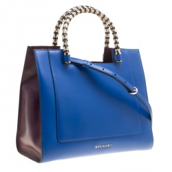 Bvlgari Blue Leather Medium Serpenti Tote