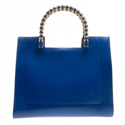 Bvlgari Blue Leather Medium Serpenti Tote