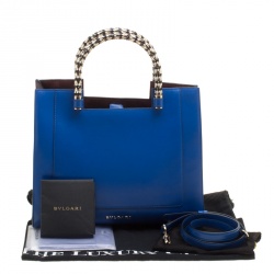Bvlgari Blue Leather Medium Serpenti Tote