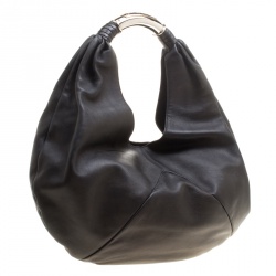 Bvlgari Black Leather Hobo