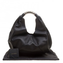 Bvlgari Black Leather Hobo